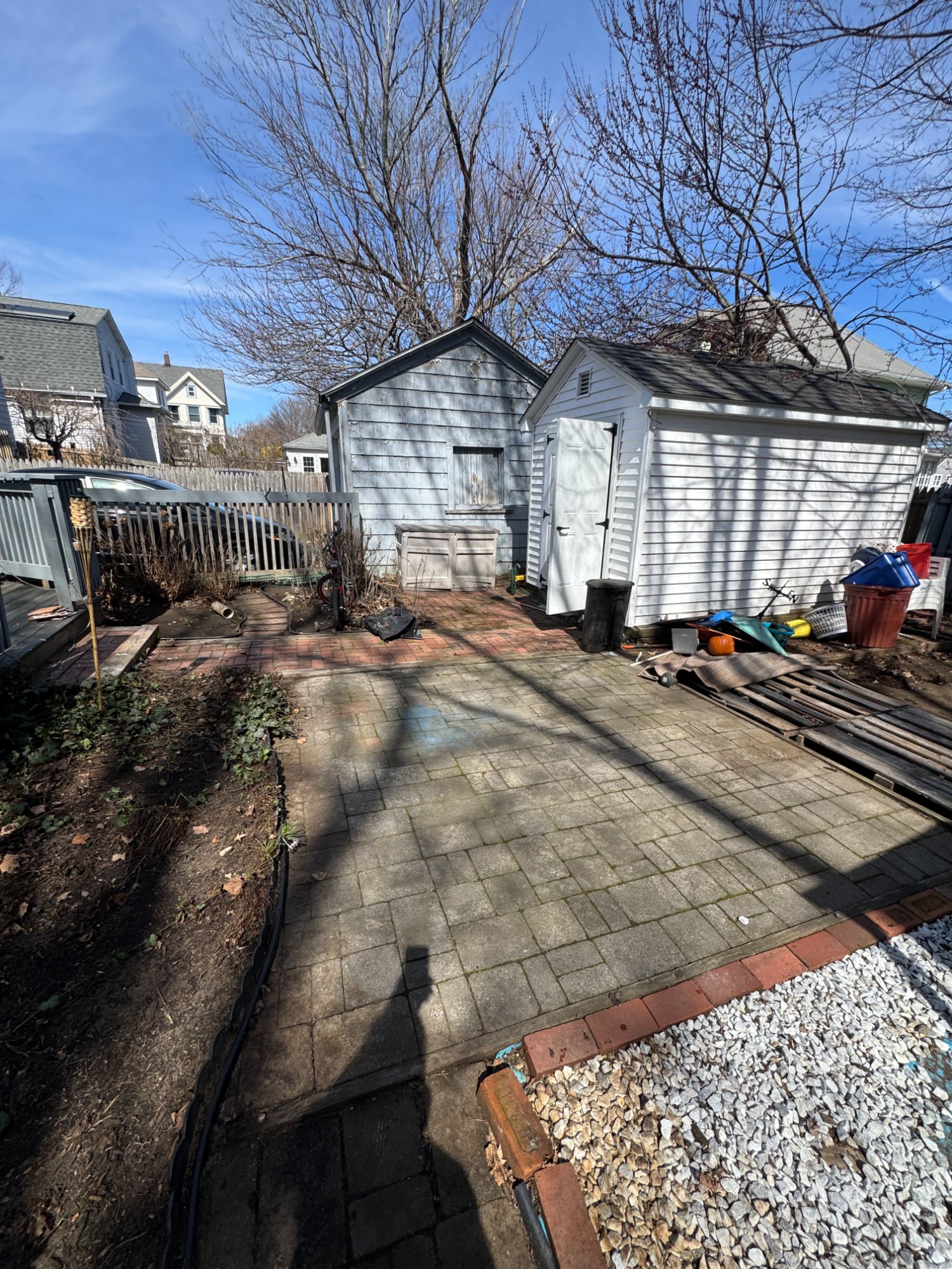 Spring and fall lawn cleanup before - Stratford CT